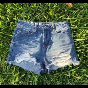 Blue denim shorts